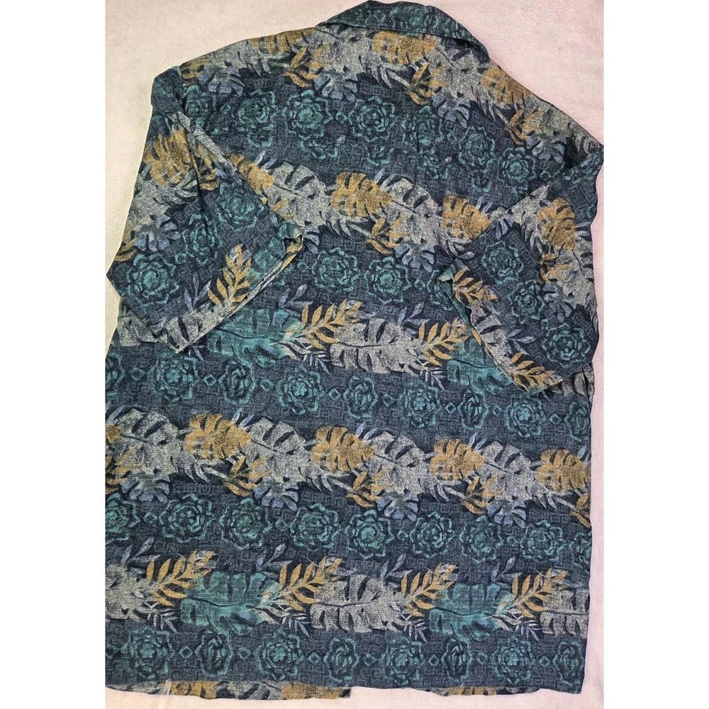 Woolrich Tropical Hawaiian Shirt Mens Large Green Palm Leaf Button Up Casual - Picture 4 of 9